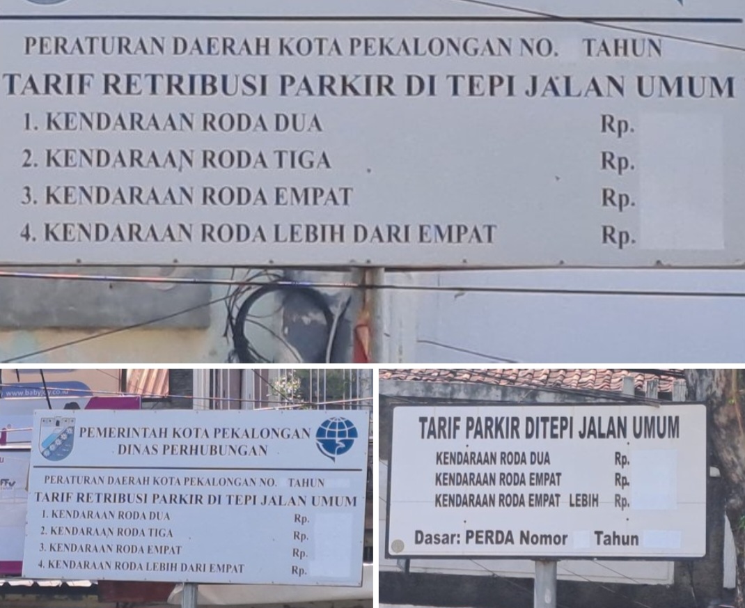 Warga Pekalongan Bingung Tarif Parkir, Papan Informasi Malah kosong